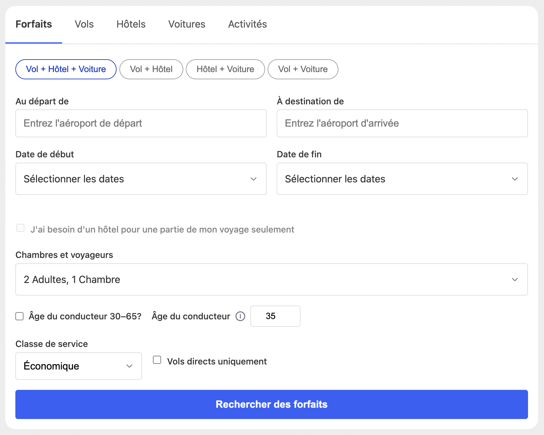 Search Widget – French Locale