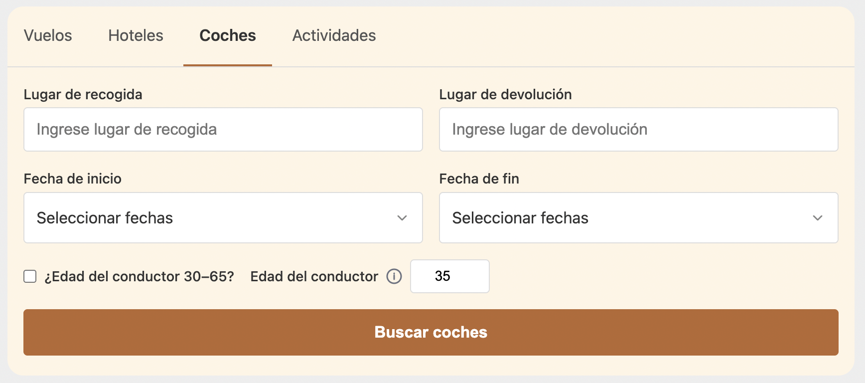 Search Widget – Car Search with Custom Branding (Spanish)