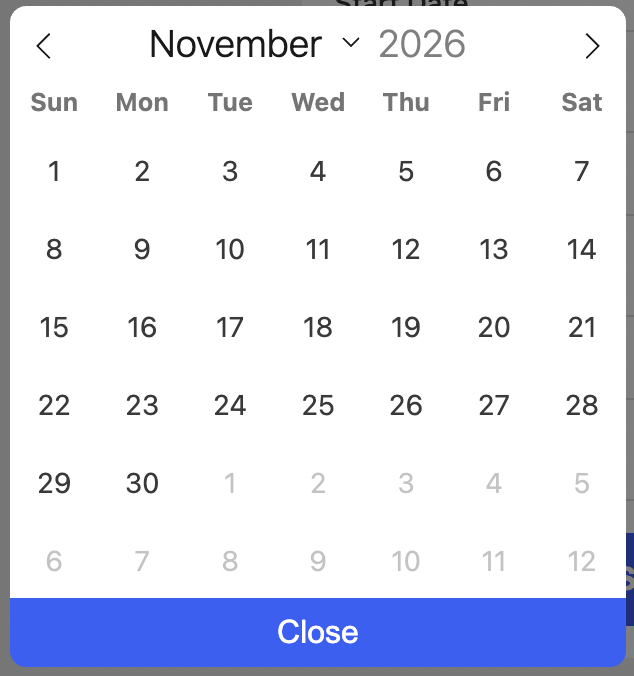 Search Widget – Datepicker